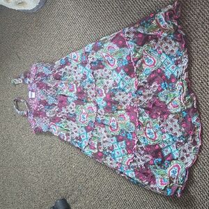 Xhilaration paisley boho pink y2k maxi tiered dress